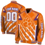 personalized clemson tigers chevron angles orange varsity jacket best selling.webp