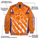 personalized clemson tigers chevron angles orange varsity jacket best selling.webp