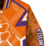 personalized clemson tigers chevron angles orange varsity jacket best selling.webp