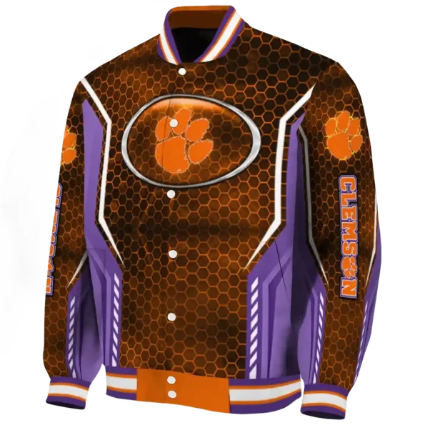 personalized clemson tigers power plate orange varsity jacket best selling.webp