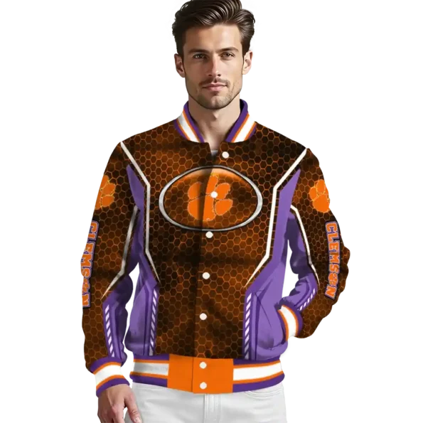 personalized clemson tigers power plate orange varsity jacket high quality.webp