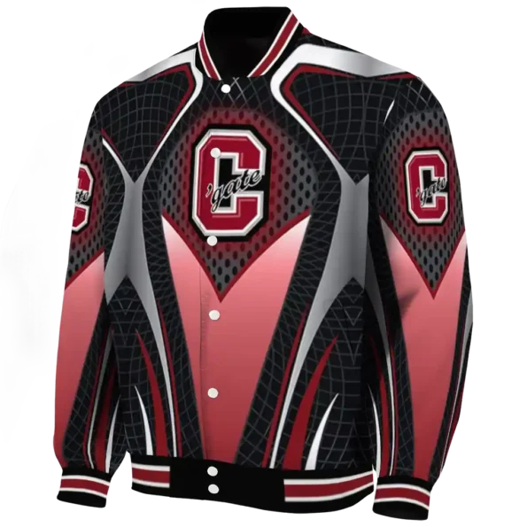 personalized colgate raiders mesh chest gray black varsity jacket best selling.webp