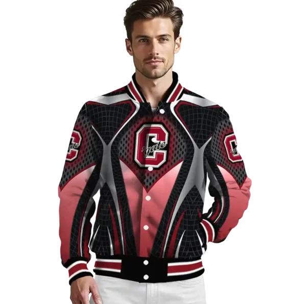 personalized colgate raiders mesh chest gray black varsity jacket high quality.webp