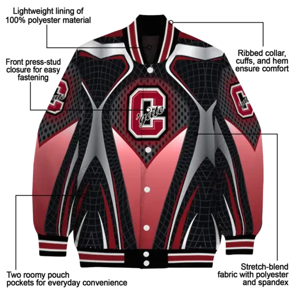 personalized colgate raiders mesh chest gray black varsity jacket new arrival.webp
