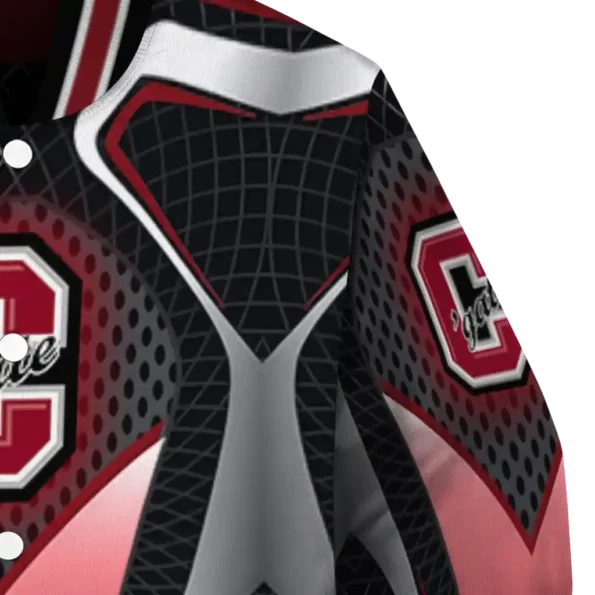 personalized colgate raiders mesh chest gray black varsity jacket premium grade.webp