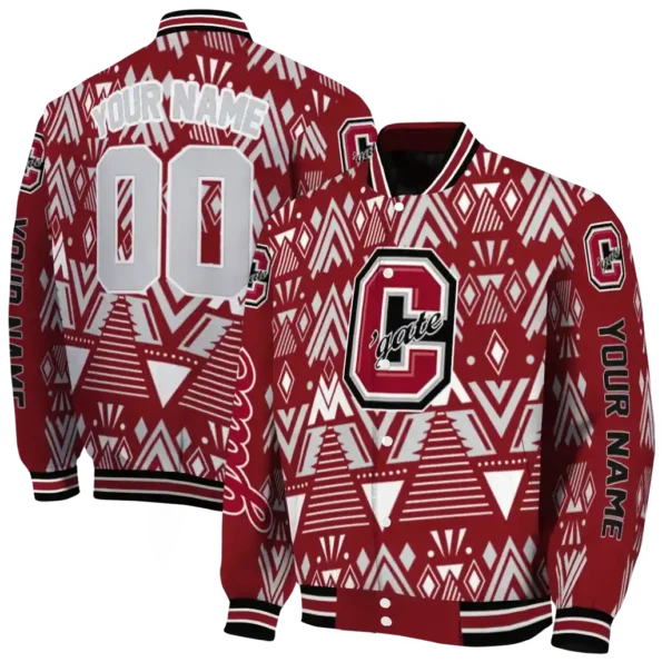 personalized colgate raiders pyramid shapes maroon varsity jacket fashion forward.webp