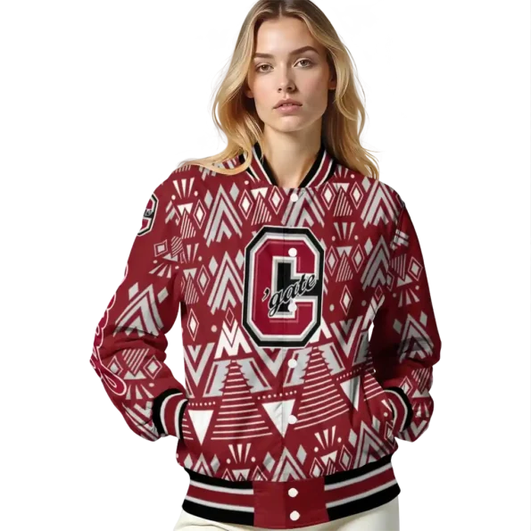 personalized colgate raiders pyramid shapes maroon varsity jacket latest model.webp