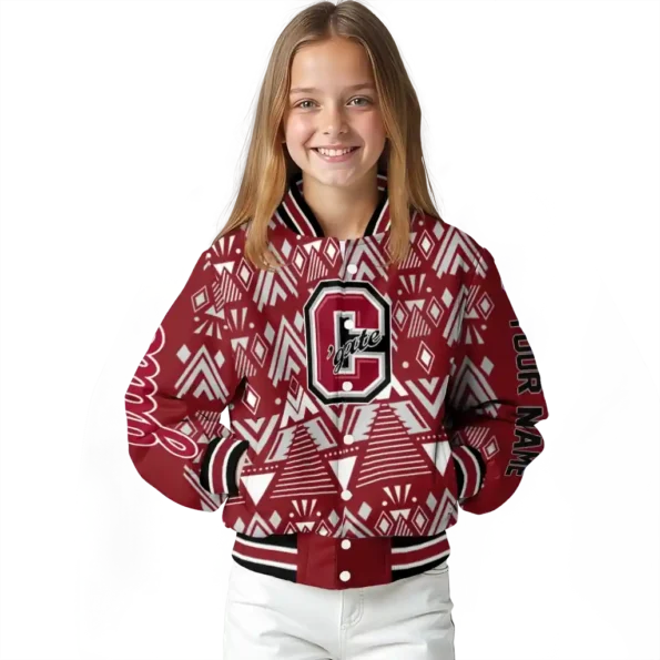 personalized colgate raiders pyramid shapes maroon varsity jacket top rated.webp