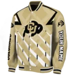 personalized colorado buffaloes chevron angles gold varsity jacket best selling.webp