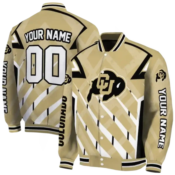 personalized colorado buffaloes chevron angles gold varsity jacket fashion forward.webp