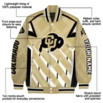 personalized colorado buffaloes chevron angles gold varsity jacket best selling.webp