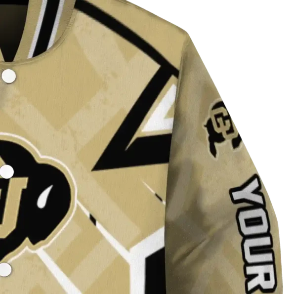 personalized colorado buffaloes chevron angles gold varsity jacket premium grade.webp