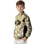 personalized colorado buffaloes chevron angles gold varsity jacket best selling.webp