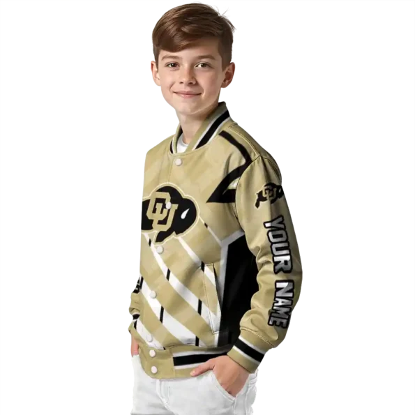 personalized colorado buffaloes chevron angles gold varsity jacket trendy.webp