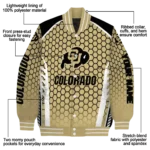 personalized colorado buffaloes hexagon grid gold varsity jacket best selling.webp