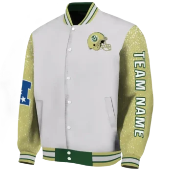 personalized colorado state rams speckled arms green gray varsity jacket best selling.webp