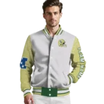 personalized colorado state rams speckled arms green gray varsity jacket best selling.webp