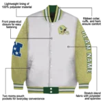 personalized colorado state rams speckled arms green gray varsity jacket best selling.webp