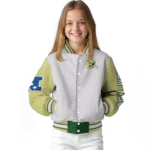 personalized colorado state rams speckled arms green gray varsity jacket best selling.webp