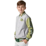 personalized colorado state rams speckled arms green gray varsity jacket best selling.webp