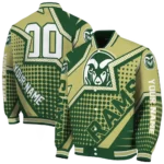 personalized colorado state rams star burst green varsity jacket best selling.webp