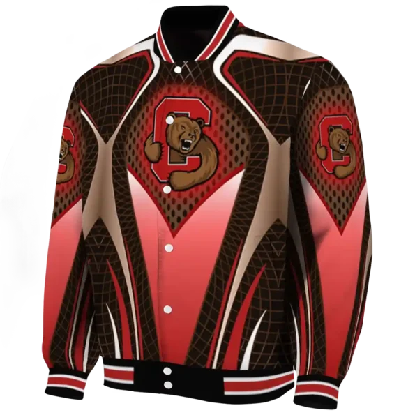personalized cornell big red mesh chest brown black varsity jacket best selling.webp