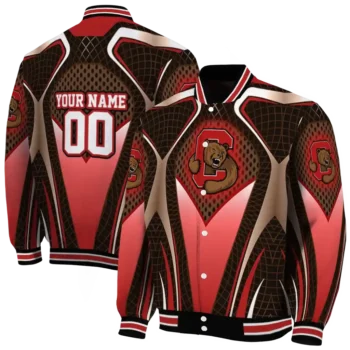 personalized cornell big red mesh chest brown black varsity jacket fashion forward.webp