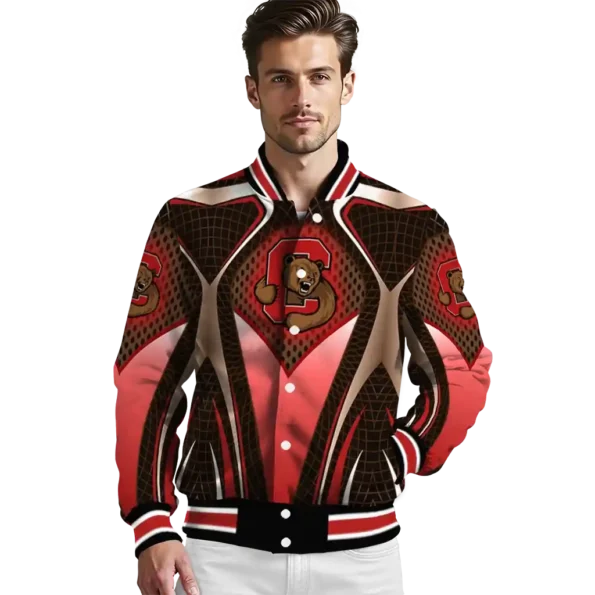 personalized cornell big red mesh chest brown black varsity jacket high quality.webp