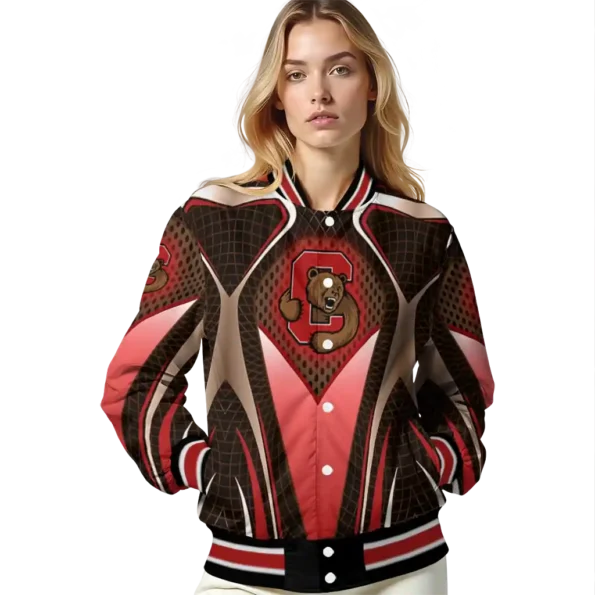 personalized cornell big red mesh chest brown black varsity jacket latest model.webp