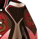 personalized cornell big red mesh chest brown black varsity jacket best selling.webp