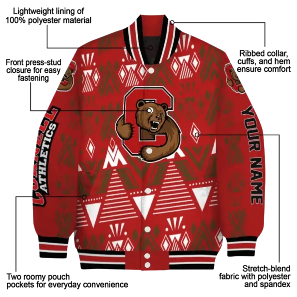 personalized cornell big red pyramid shapes red varsity jacket new arrival.webp