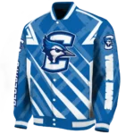 personalized creighton bluejays chevron angles blue varsity jacket best selling.webp