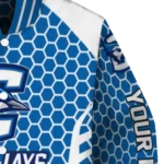 personalized creighton bluejays hexagon grid blue varsity jacket best selling.webp