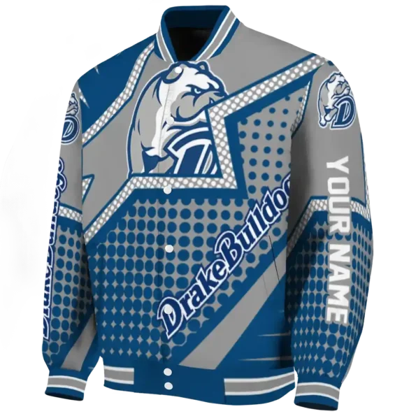 personalized drake bulldogs star burst blue varsity jacket best selling.webp