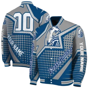 personalized drake bulldogs star burst blue varsity jacket fashion forward.webp