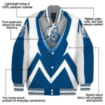 personalized drake bulldogs v stripes blue white varsity jacket best selling.webp