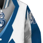 personalized drake bulldogs v stripes blue white varsity jacket best selling.webp