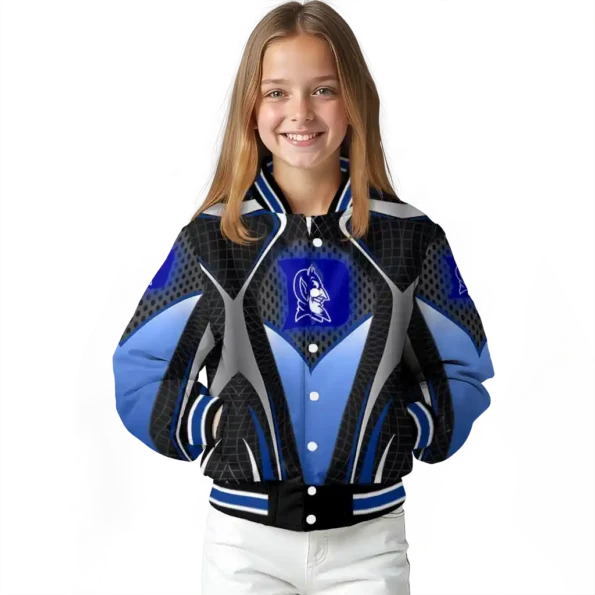 personalized duke blue devils mesh chest white black varsity jacket top rated.webp