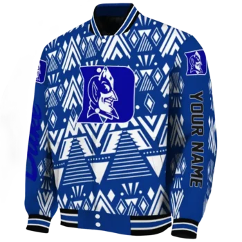 personalized duke blue devils pyramid shapes blue varsity jacket best selling.webp