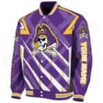 personalized east carolina pirates chevron angles purple varsity jacket best selling.webp