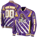 personalized east carolina pirates chevron angles purple varsity jacket best selling.webp