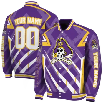 personalized east carolina pirates chevron angles purple varsity jacket fashion forward.webp