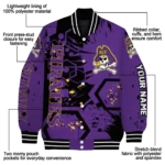 personalized east carolina pirates hexagon cluster purple black varsity jacket best selling.webp