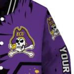 personalized east carolina pirates hexagon cluster purple black varsity jacket best selling.webp