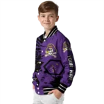 personalized east carolina pirates hexagon cluster purple black varsity jacket best selling.webp