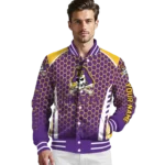 personalized east carolina pirates hexagon grid purple varsity jacket best selling.webp