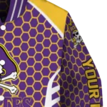 personalized east carolina pirates hexagon grid purple varsity jacket best selling.webp