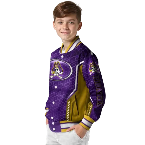 personalized east carolina pirates power plate purple varsity jacket trendy.webp