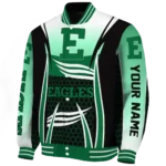 personalized eastern michigan eagles mesh effect green black varsity jacket best selling.webp