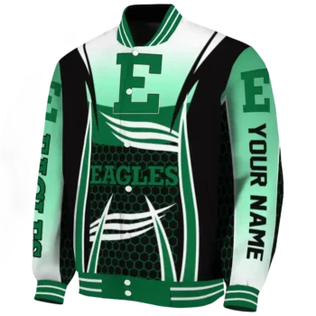 personalized eastern michigan eagles mesh effect green black varsity jacket best selling.webp